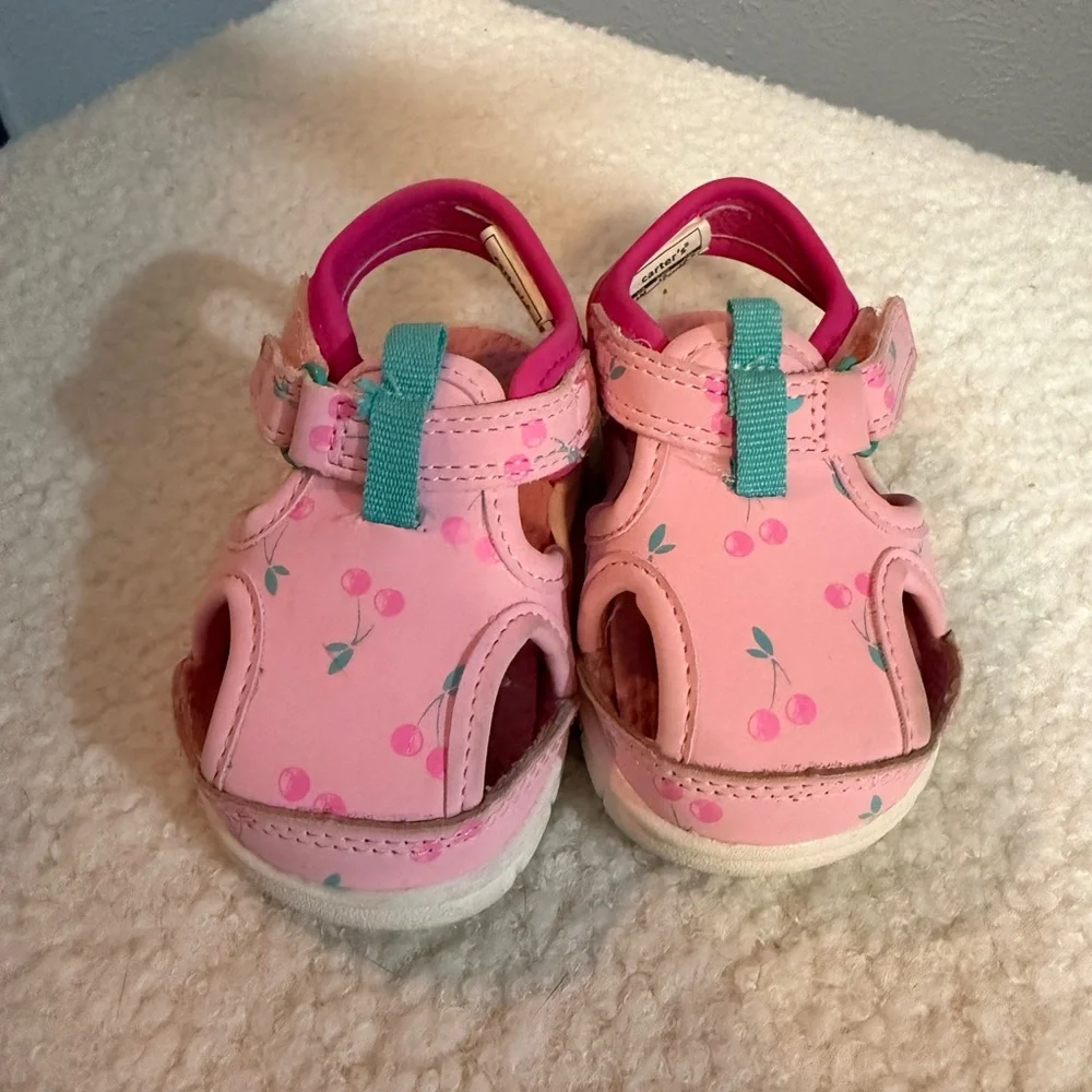 Carter's Pink Sandals with Velcro Closure - Picture 2 of 6